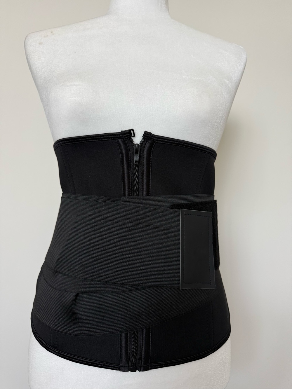 Black Waist Trainer with Front Zipper- NEW
